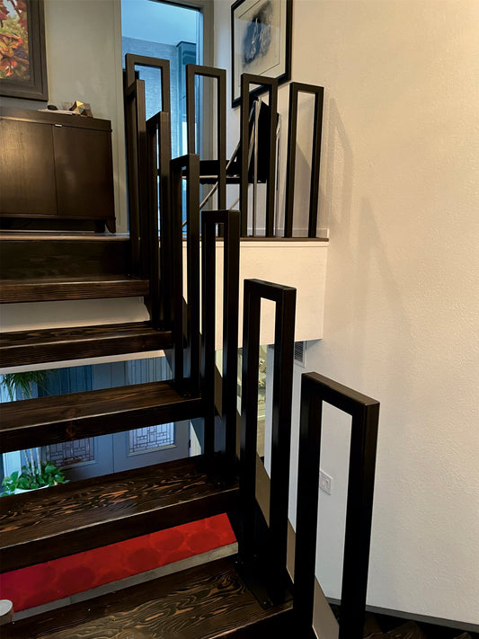 1-1/2"x 1-1/2" stair rail step rail, Step-by-Step Stair Handrail – Safe & Stylish Metal Guard for Stair Treads, Metal Stair Step Handrail – Durable, Powder-Coated Safety Railing for Indoor & Outdoor Use